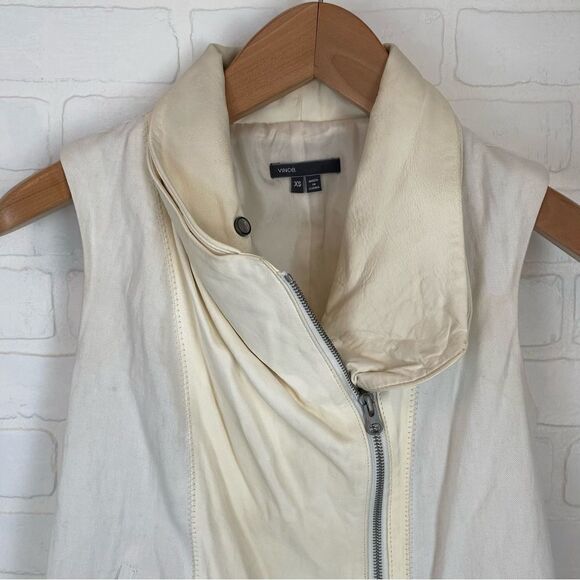 Vince Leather Trim Zip Up Vest - Picture 3 of 11